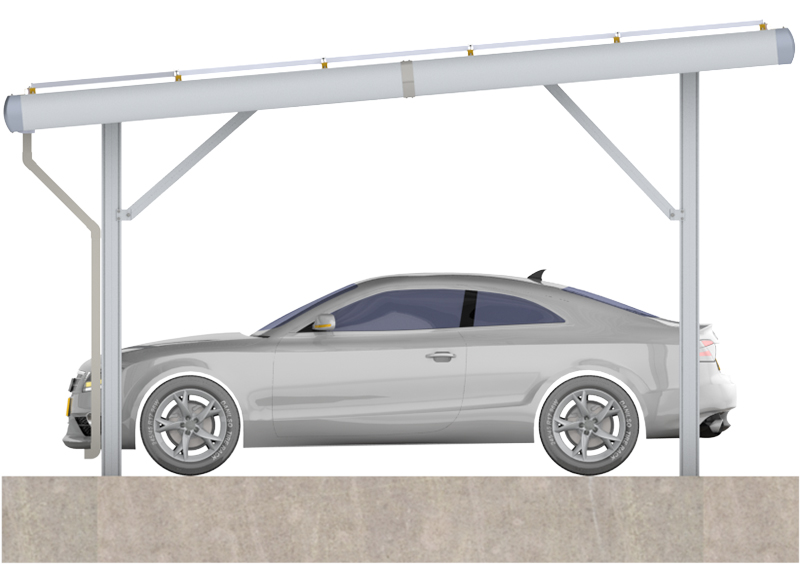 Solar panel poles carport mounting structure
