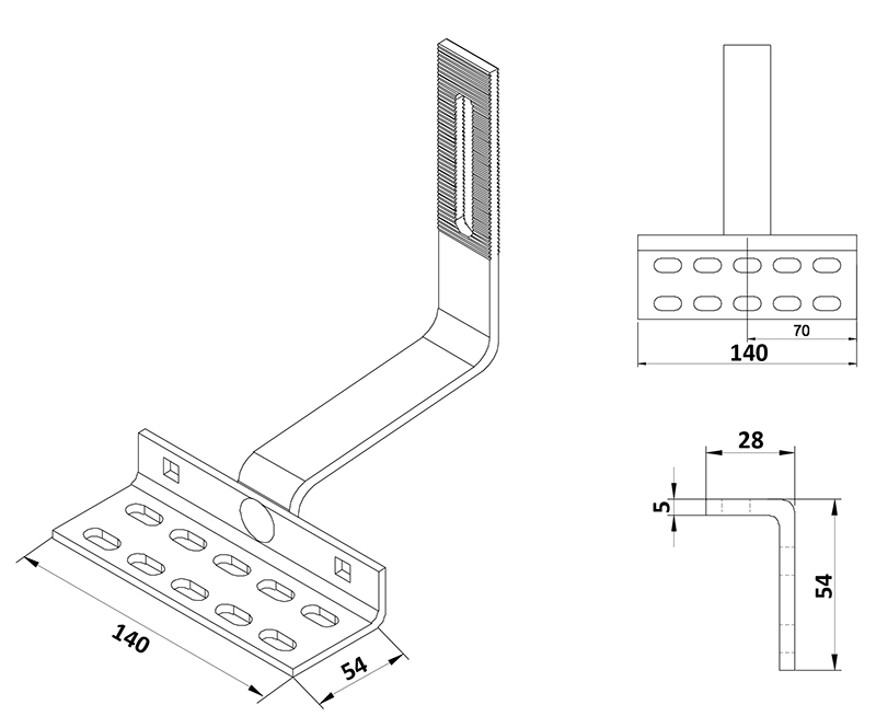 adjustable solar roof hook