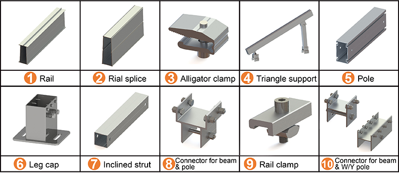 Free stand post for solar agriculture