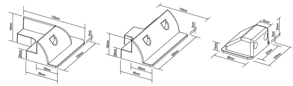 ABS solar mounting corner bracket