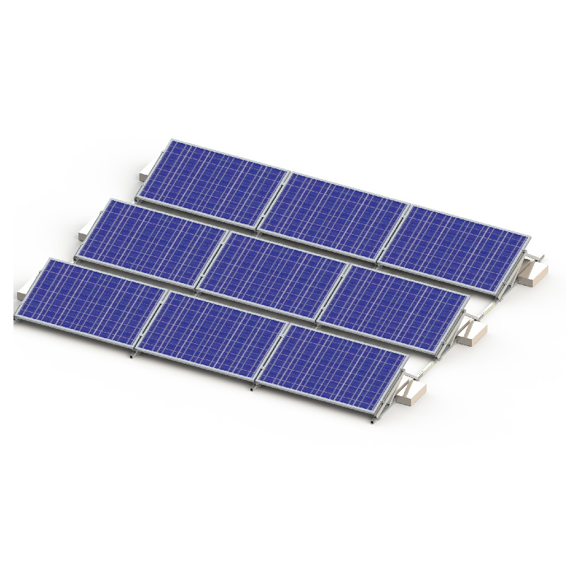 Aluminum solar mounting ballasted structure 